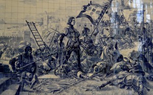 Painel na Estação de S. Bento (Porto) - Infante D. Henrique na Conquista de Ceuta