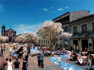 Imagem do projeto das ruas com azulejo em Ovar