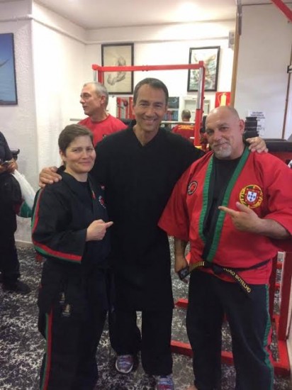 João Botelho e Isabel Cristina com o ator Vicent Lyn