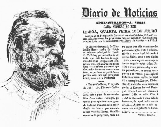 Carta de Victor Hugo no Diário de Notícias