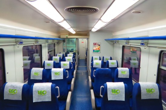 Interior do comboio Celta