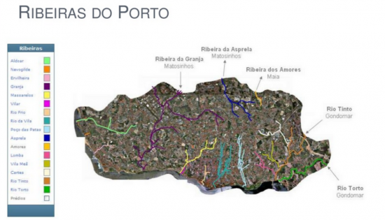 ribeiras do porto - mapa